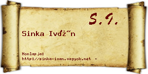 Sinka Iván névjegykártya